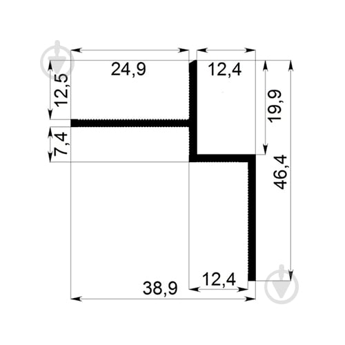 Профіль тіньового шва ПАС-3251 RAL-9005 мат 3 м - фото 2