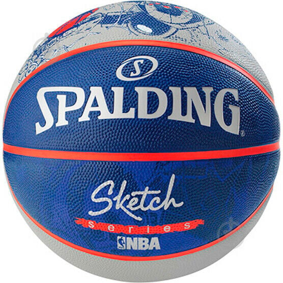 Баскетбольный мяч Spalding NBA Sketch Robot 83-677Z р. 7 разноцветный - фото 1