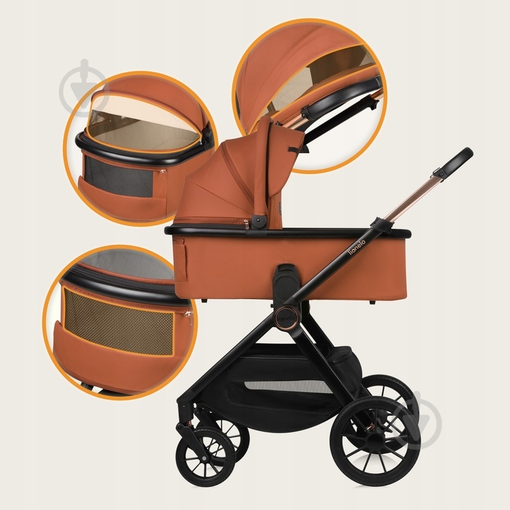 Коляска універсальна 2 в 1 Lionelo Layla 2in1 Brown Rust - фото 2