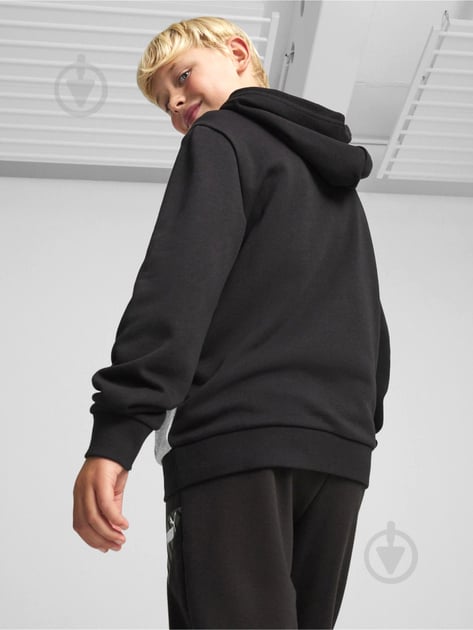 Джемпер Puma POWER Colourblock Youth Hoodie 67925001 р.152 черно-белый с серым - фото 2