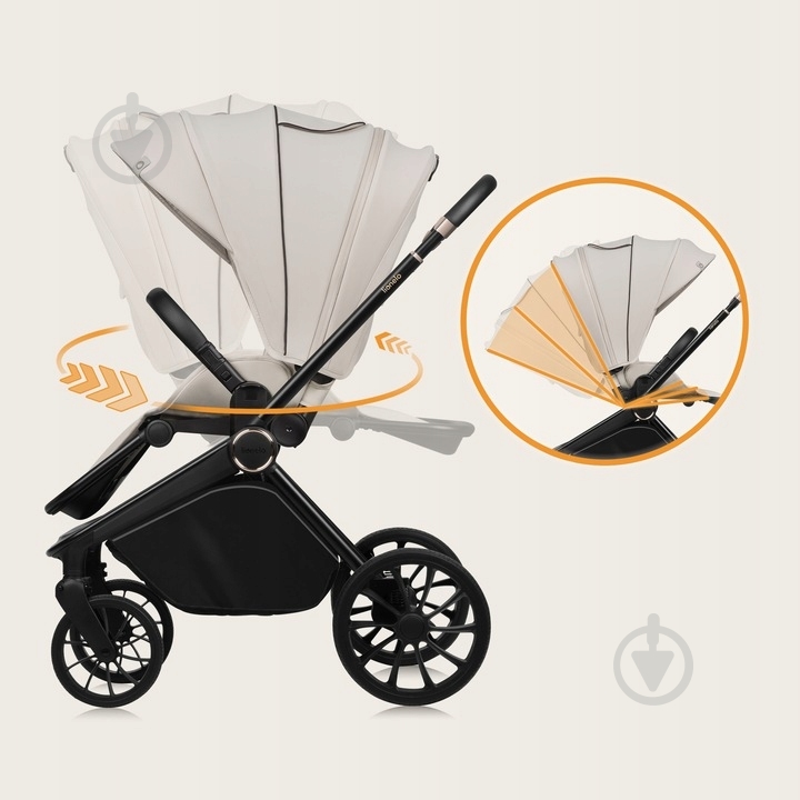 Коляска универсальная 2 в 1 Lionelo Mika Plus 2in1 Beige Sand - фото 4
