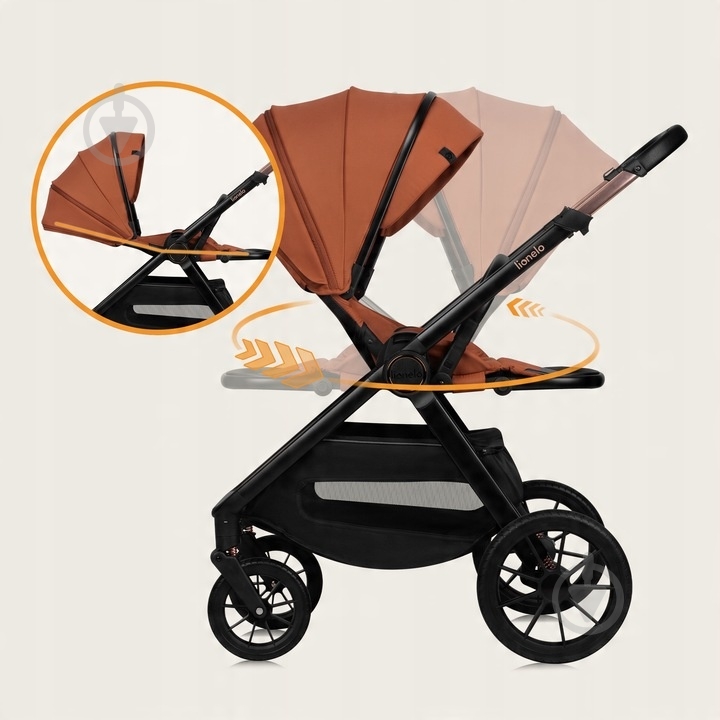 Коляска 3 в 1 Lionelo LAYLA 3IN1 BROWN RUST - фото 2