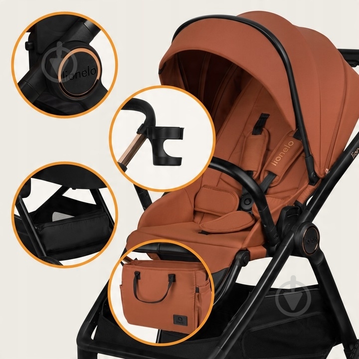 Коляска 3 в 1 Lionelo LAYLA 3IN1 BROWN RUST - фото 5