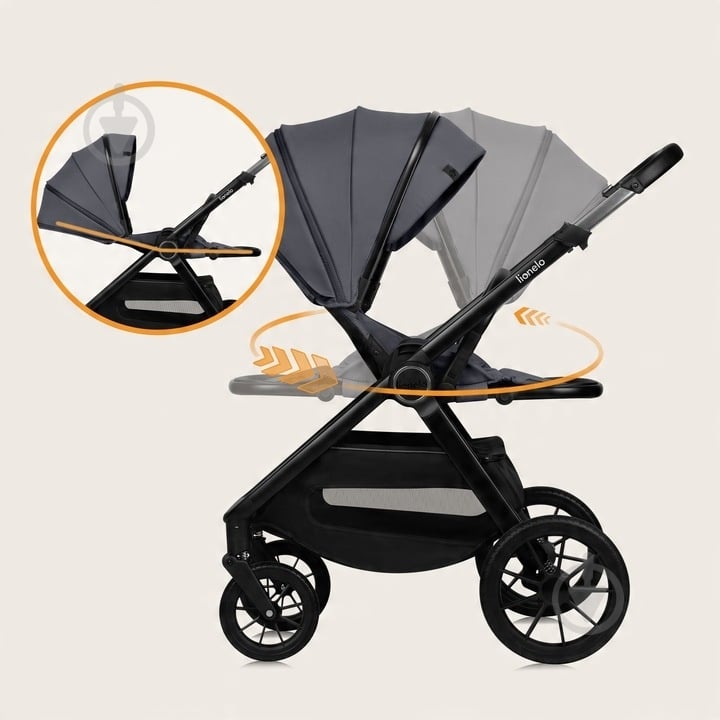Коляска 3 в 1 Lionelo LAYLA 3IN1 GREY STONE - фото 2