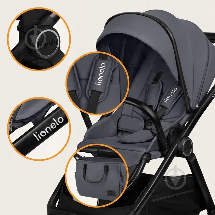 Коляска 3 в 1 Lionelo LAYLA 3IN1 GREY STONE - фото 5