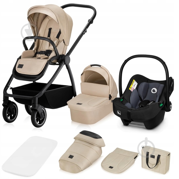 Коляска 3 в 1 Lionelo MERIL 3IN1 BEIGE SAND - фото 1