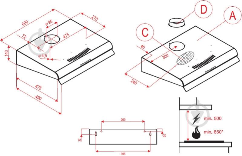 УЦЕНКА Вытяжка Perfelli PL 621 W - фото 11