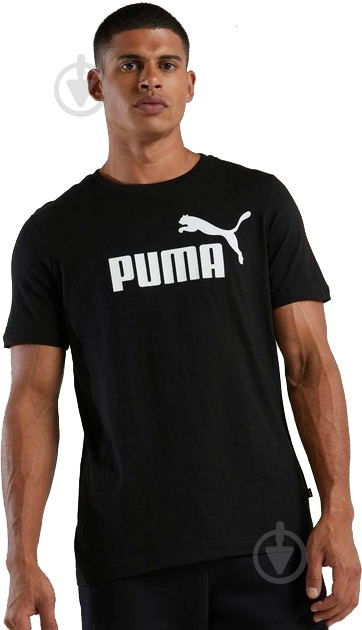 Футболка Puma ESS LOGO TEE 58666601 р.XS чорний - фото 1