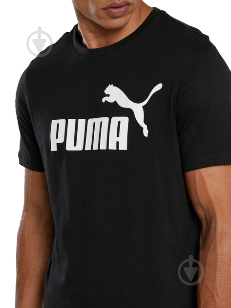 Футболка Puma ESS LOGO TEE 58666601 р.XS черный - фото 3