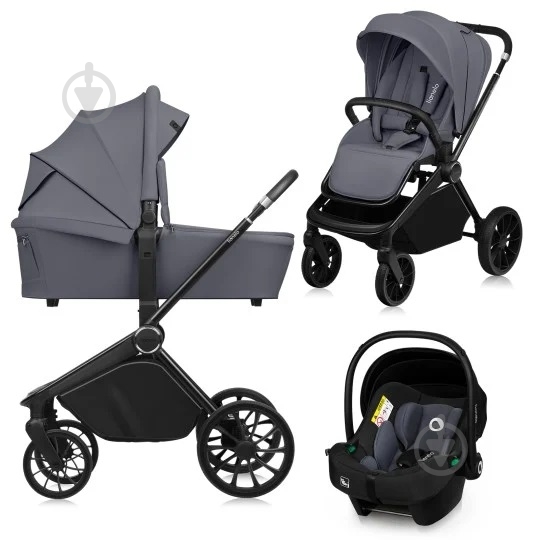 Коляска 3 в 1 Lionelo MIKA PLUS 3IN1 GREY STONE - фото 1 Коляска 3 в 1 Lionelo MIKA PLUS 3IN1 GREY STONE - фото 1