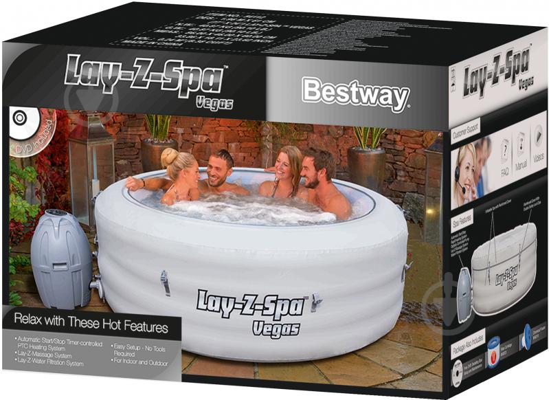 Бассейн надувной Bestway Lay-Z-Spa Vegas AirJet 54112 196х61 см - фото 9