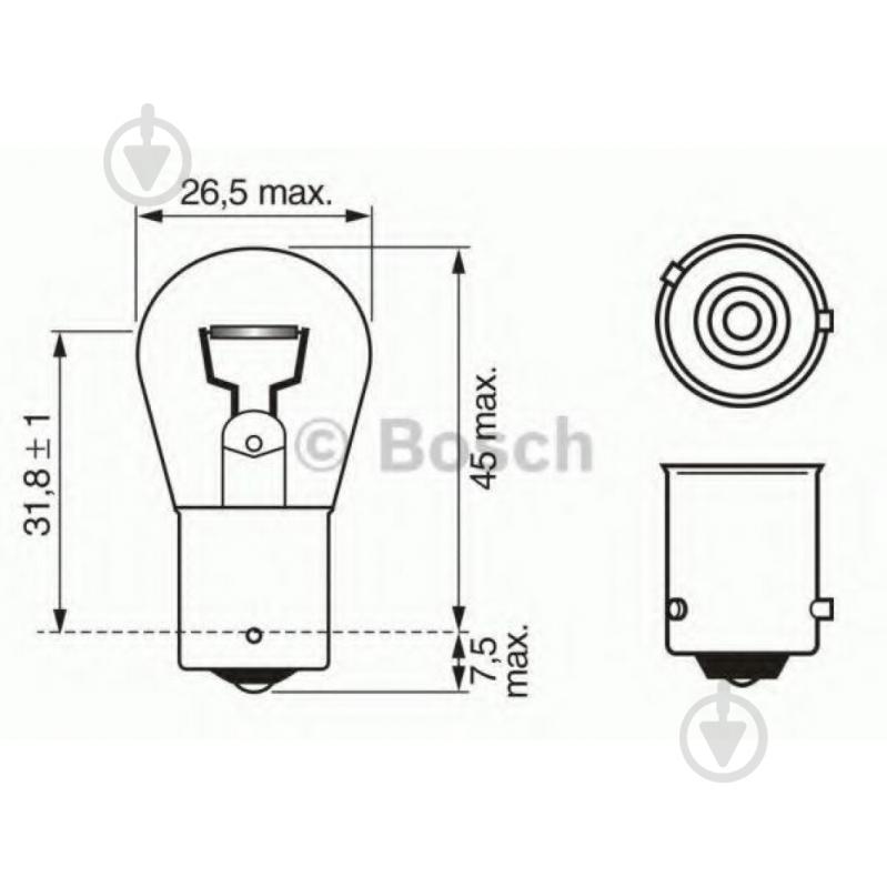 Автолампа розжарювання Bosch PY21W 21 Вт 1 шт.(BO 1987302213) - фото 1