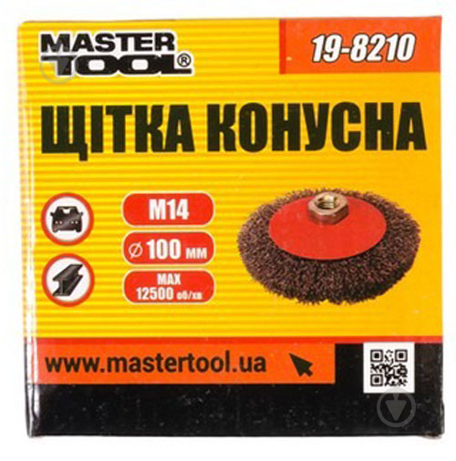 Щітка конусна з рифленого дроту 100 мм М14 MasterTool 19-8210 - фото 2