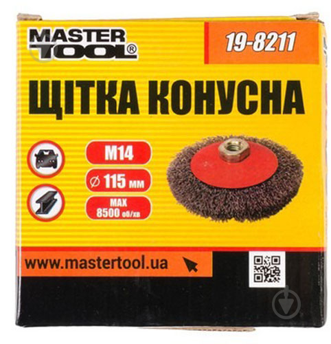 Щітка конусна з рифленого дроту 115 мм М14 MasterTool 19-8211 - фото 2