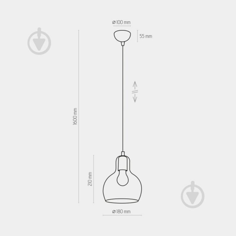 Подвес TK Lighting MANGO 4360 1x/E27 прозрачный/черный - фото 2 Подвес TK Lighting MANGO 4360 1x/E27 прозрачный/черный - фото 2