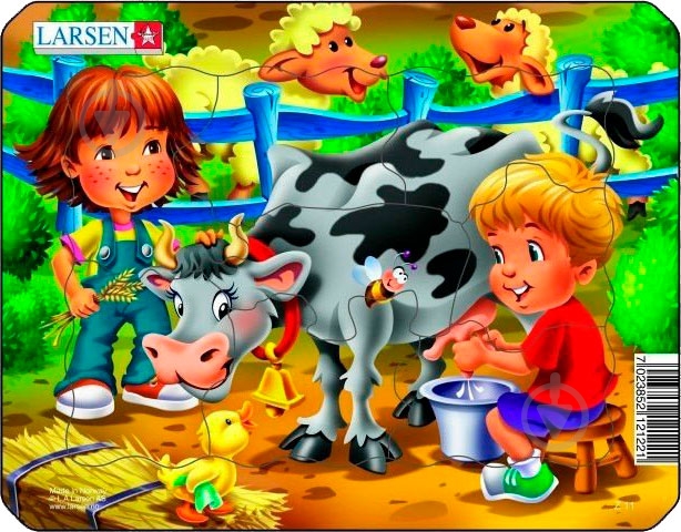 Пазлы Larsen Дети и корова - фото 1