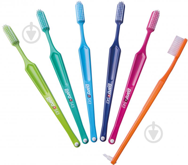 Зубна щітка Paro toothbrush S43 з монопучковою насадкою блакитна 7.709/2 м'яка - фото 3