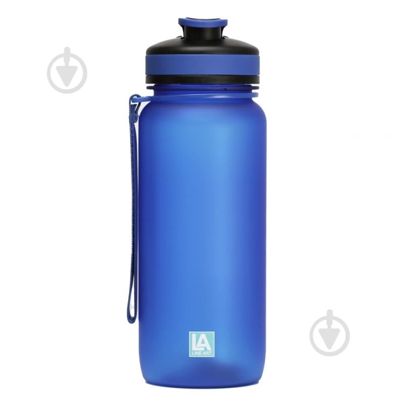Бутылка для воды Line Art Flores 650 мл синяя - фото 3