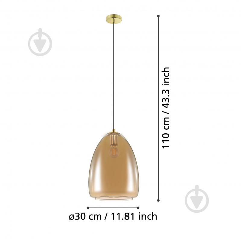 Подвес Eglo Alobrase 1x40 Вт /E27 латунь/янтарь 98647 - фото 3 Подвес Eglo Alobrase 1x40 Вт /E27 латунь/янтарь 98647 - фото 3