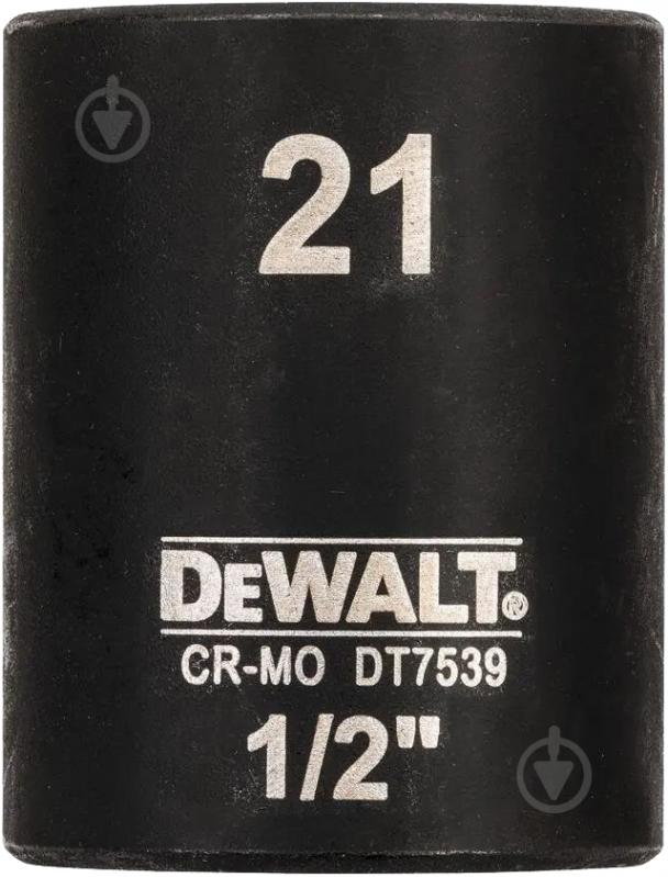 Головка ударная Impact короткая 1/2 х 21 мм DeWalt 1 шт. DT7539 - фото 1