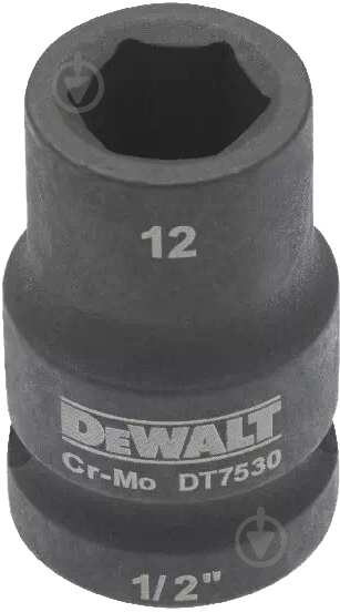 Головка ударная Impact 1/2 х 12 мм DeWalt 1 шт. DT7530 - фото 1