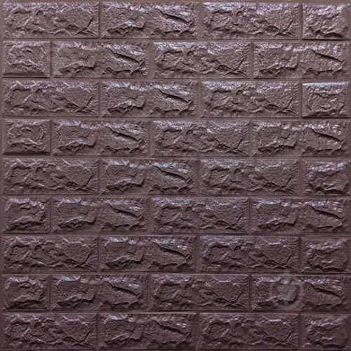 3D-панель с ПВХ самоклеящаяся Sticker Wall кирпич кофе 700х770х3 мм (18-3) - фото 1