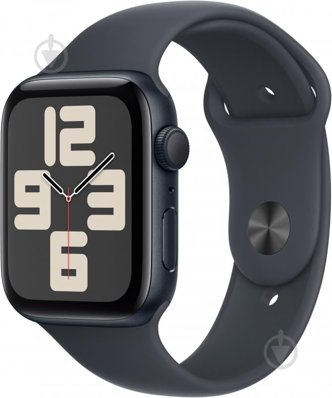 Смарт-годинник Apple Watch SE GPS 44mm midnight aluminium Case with Midnight Sport Band - S/M (MXEJ3QH/A) - фото 1