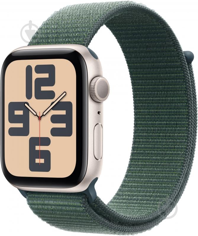 Смарт-часы Apple Watch SE GPS 40mm starlight aluminium Case with Lake Green Sport Loop (MXEH3QH/A) - фото 1