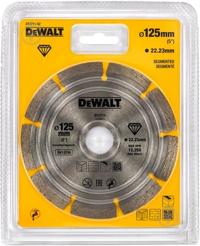 Диск алмазный отрезной DeWalt High Performance 125x2,2x22,2 DT3711 - фото 2