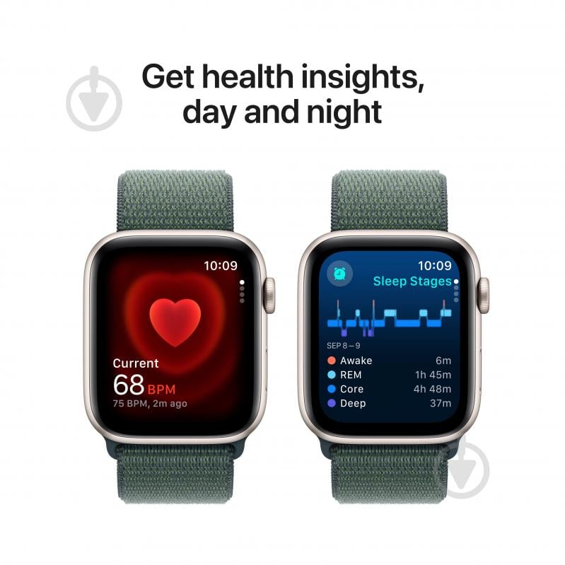 Смарт-годинник Apple Watch SE GPS 44mm starlight aluminium Case with Lake Green Sport Loop (MXEW3QH/A) - фото 5