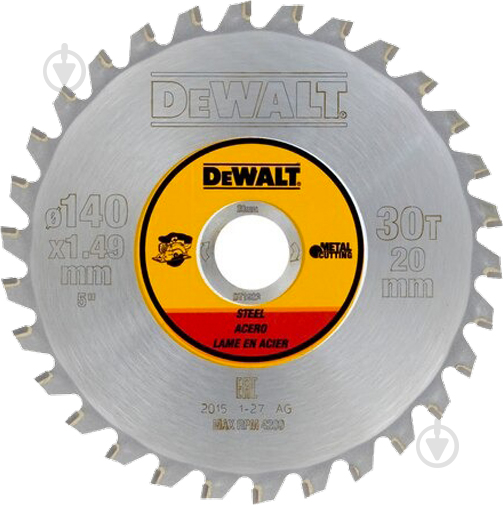 Пиляльний диск DeWalt Metal Cutting 140x20x1,13 Z30 DT1923 - фото 1