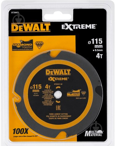 Пиляльний диск DeWalt універсальний 115x9,5x1,8 Z4 DT20421 - фото 3