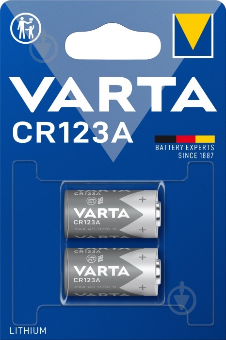 Батарейка Varta CR123A 2 шт. (6205301402) - фото 1