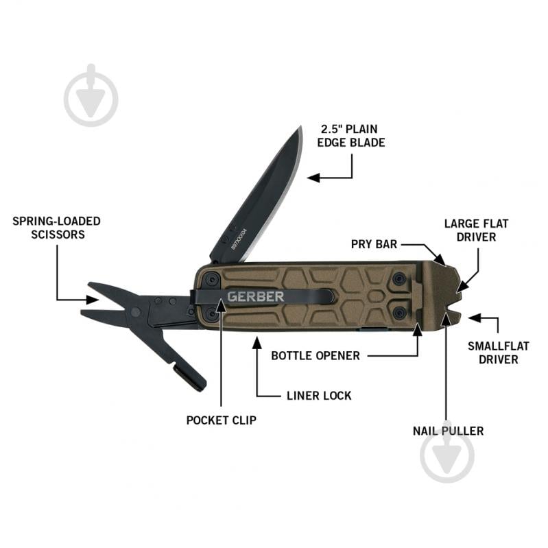 Набор Gerber Knives Asada + Мультитул Lockdown Slim,16L (Подарок) - фото 12