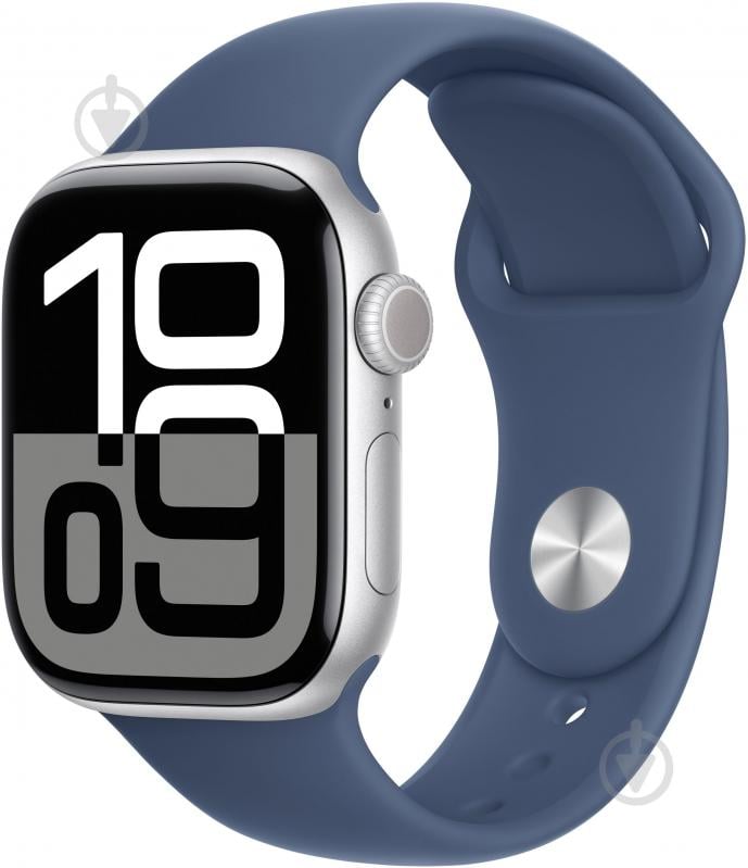 Смарт-годинник Apple Watch Series 10 GPS 42mm Silver Aluminium Case with Denim Sport Band - S/M (MWWA3QH/A) - фото 1