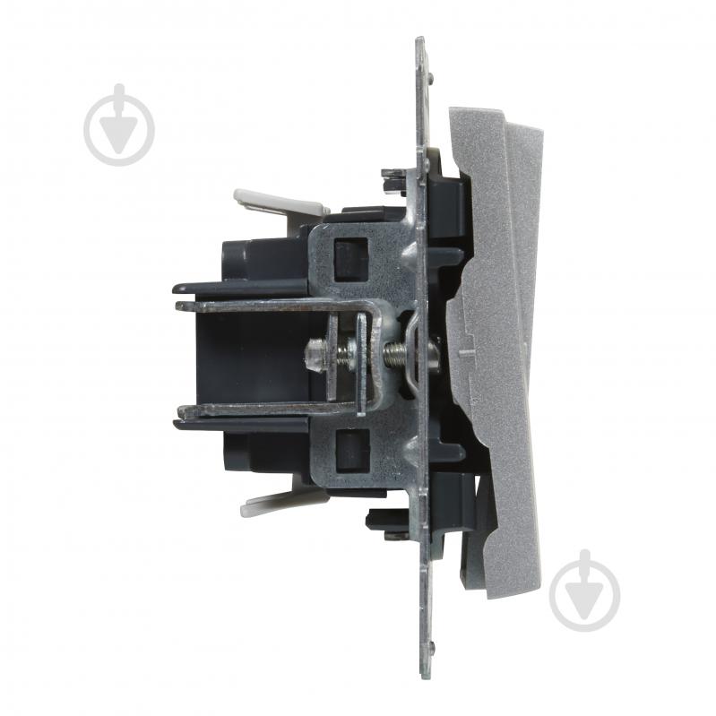 Переключатель проходной двухклавишный Legrand Suno без подсветки алюминий 721308 - фото 3