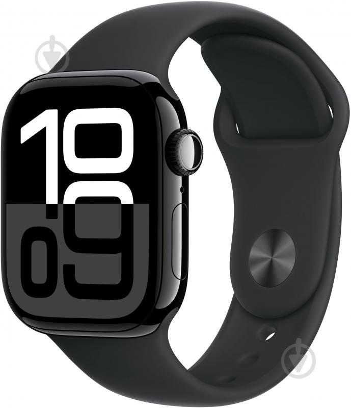 Смарт-годинник Apple Watch Series 10 GPS 42mm Jet Black Aluminium Case with Black Sport Band - S/M (MWWE3QH/A) - фото 1