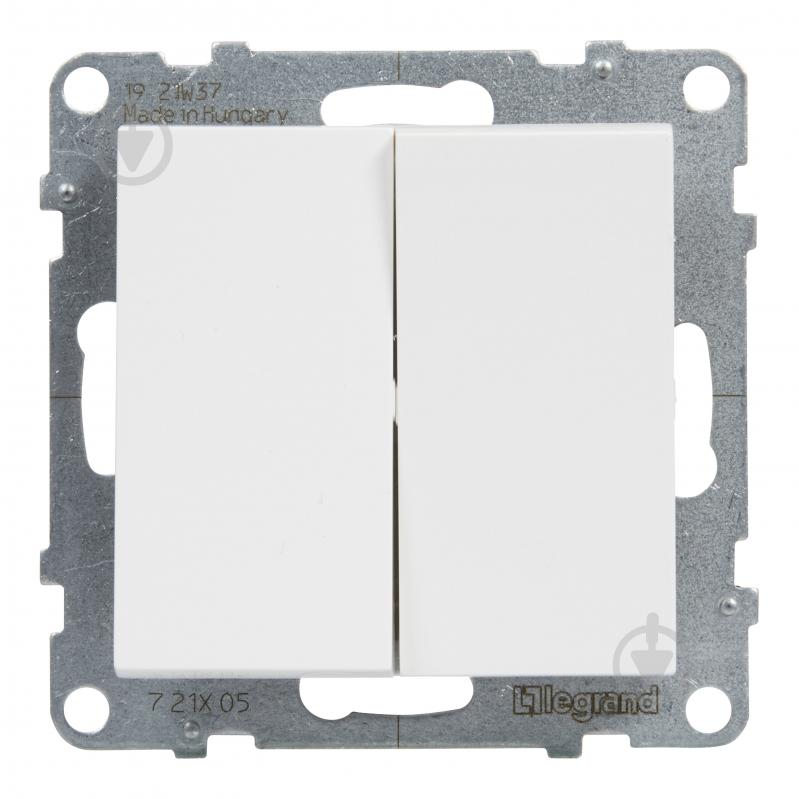 Переключатель проходной двухклавишный Legrand Suno без подсветки белый 721108 - фото 2
