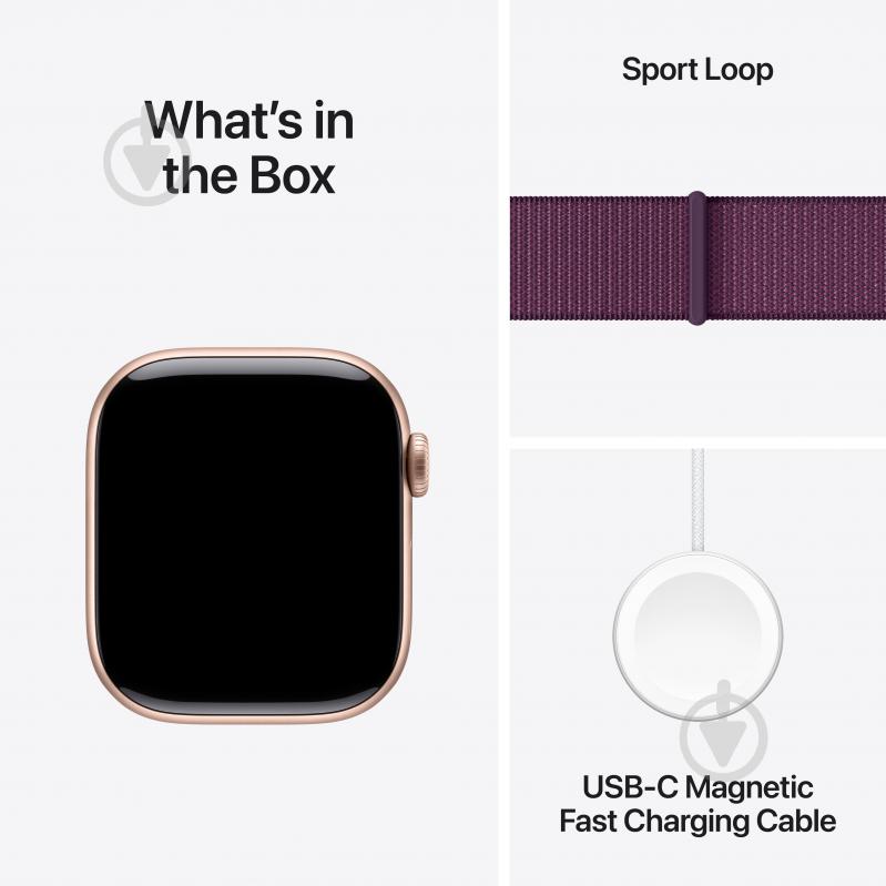 Смарт-годинник Apple Watch Series 10 GPS 42mm Rose Gold Aluminium Case with Plum Sport Loop (MWWK3QH/A) - фото 9