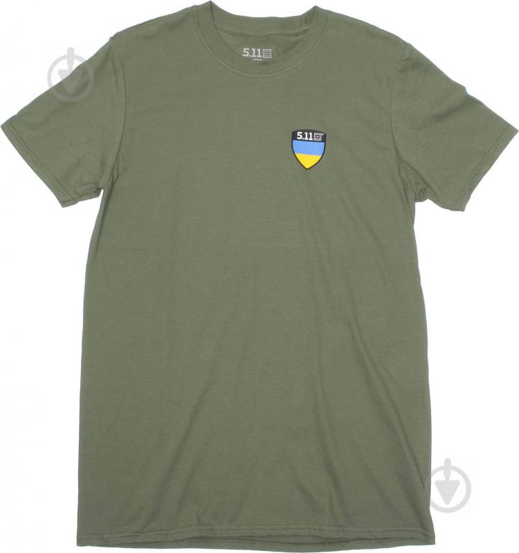 Футболка 5.11 Tactical Shield Ukraine Лімітована Серія [225] Military Green 2XL р. XXL оливковий - фото 1