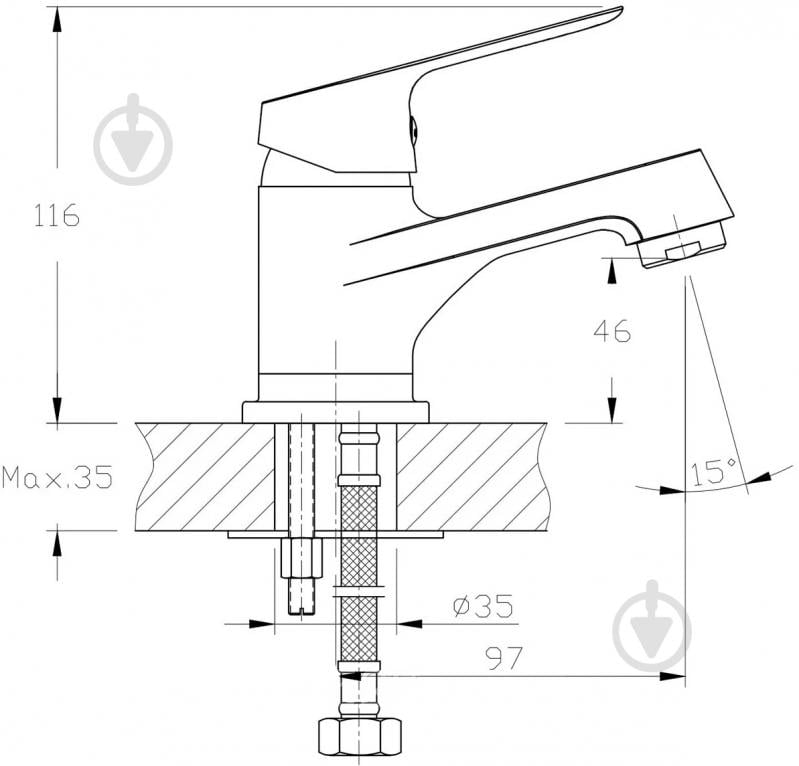 Змішувач для умивальника RJ Rush Rbz021-1 - фото 2