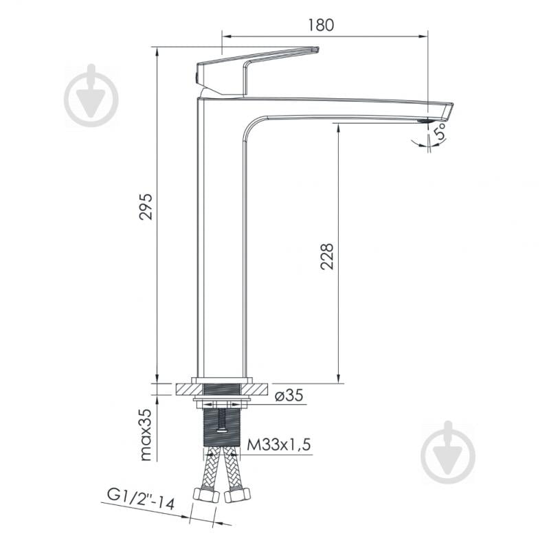 Змішувач для умивальника Imprese Grafiky ZMK061901011 - фото 2