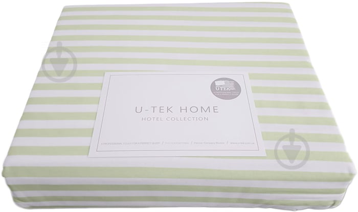 Простирадло натяжне CSGR30150200 Cotton Stripe Green 30 150x200 см зелений у смужку Ю-ТЕК - фото 1