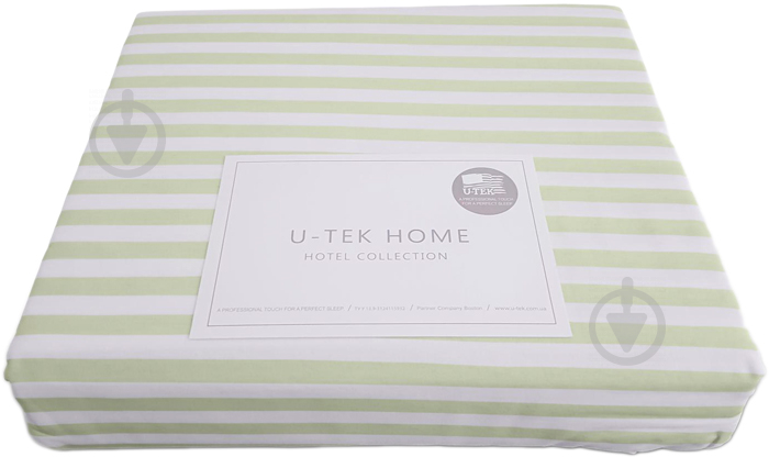 Простирадло натяжне CSGR30160200 Cotton Stripe Green 30 160x200 см зелений у смужку Ю-ТЕК - фото 1