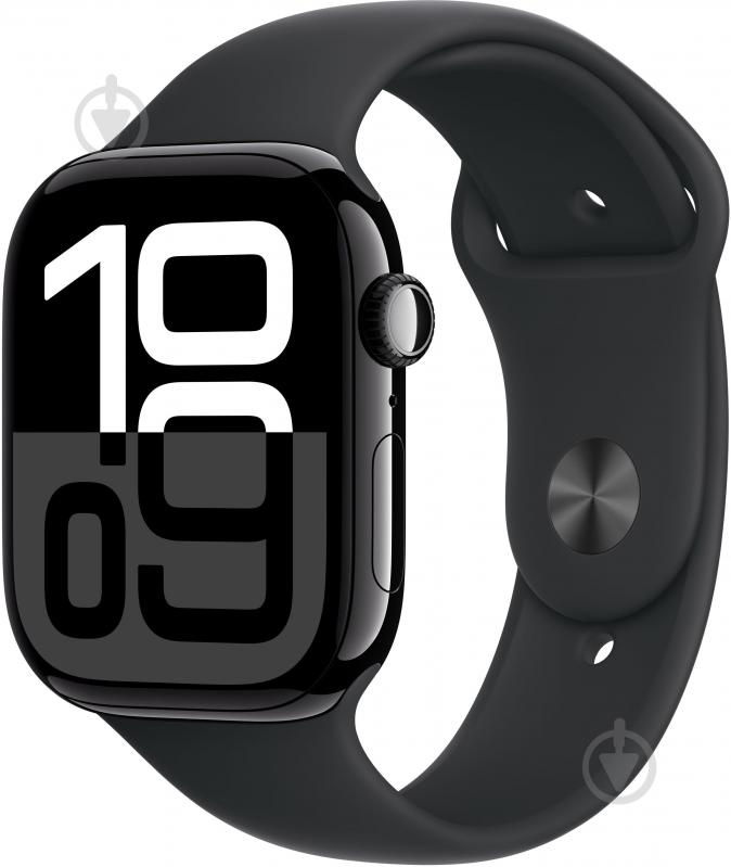 Смарт-годинник Apple Watch Series 10 GPS 46mm jet black Aluminium Case with Black Sport Band M/L (MWWQ3QH/A) - фото 1