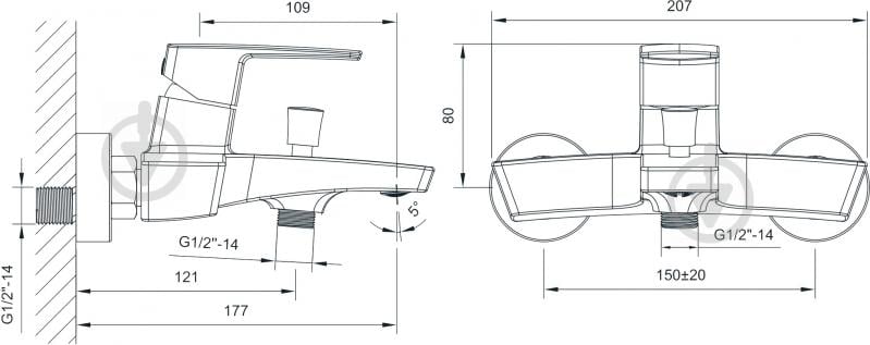 Змішувач для ванни Imprese Grafiky Zmk061901040 - фото 2