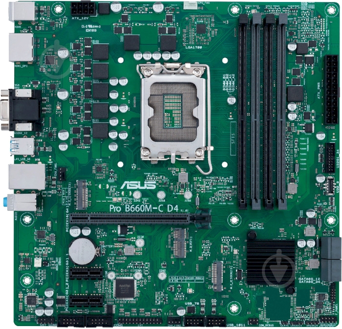 Материнська плата Asus PRO B660M-C D4/CSM (Socket 1700, Intel B660, micro ATX) - фото 1