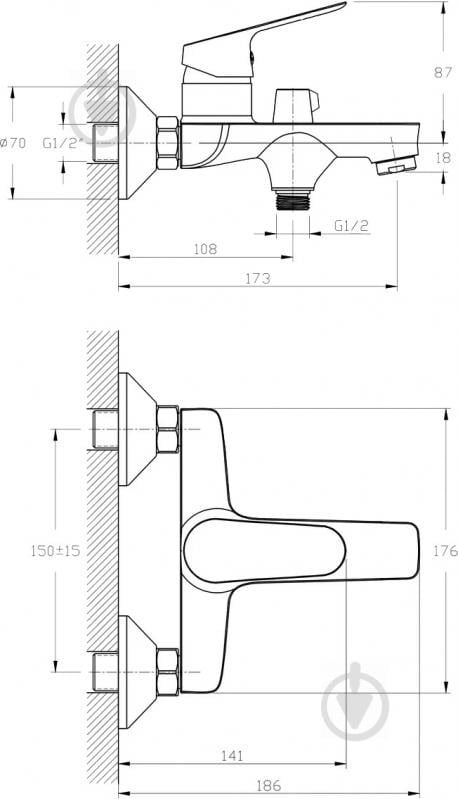 Змішувач для ванни RJ Rush RBZ021-3A - фото 2