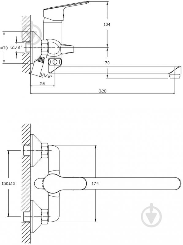 Смеситель для ванны RJ First RBZ020-9B - фото 2