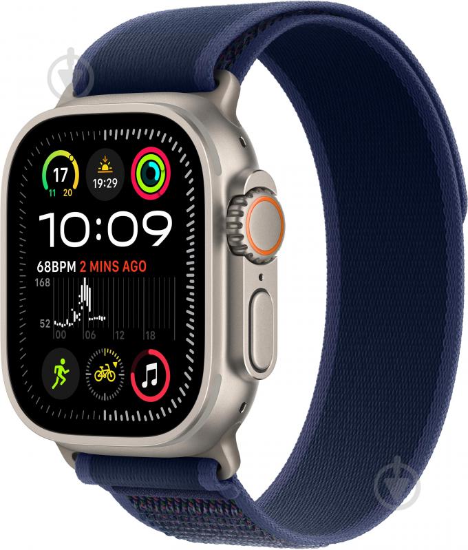 Смарт-часы Apple Watch Ultra 2 GPS + Cellular 49 mm natural titanium Case with Blue Trail Loop - S/M (MX4J3UL/A) - фото 1